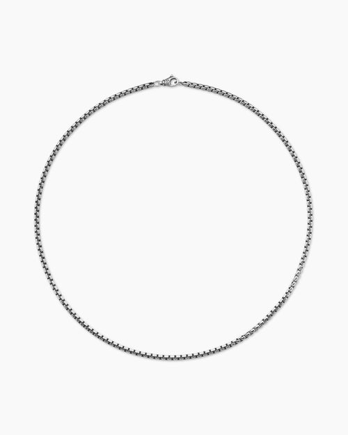 Mens Box Chain Necklace in Sterling Silver, 3.6mm