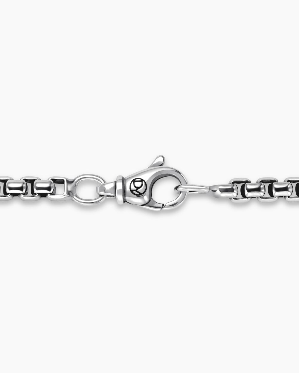 Mens Box Chain Necklace in Sterling Silver, 3.6mm