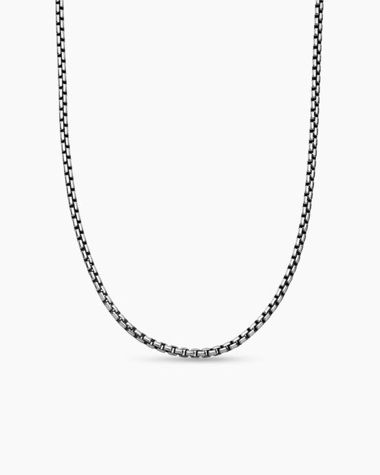 Box Chain Necklace in Sterling Silver with 14K Yellow Gold Accent, 2.7mm