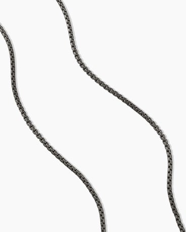 Box Chain Necklace in Darkened Sterling Silver, 2.7mm