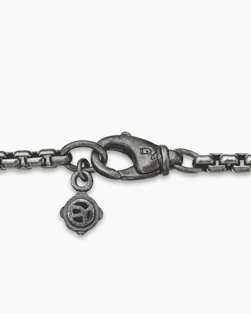 Womens Box Chain Necklace in Darkened Sterling Silver, 2.7mm