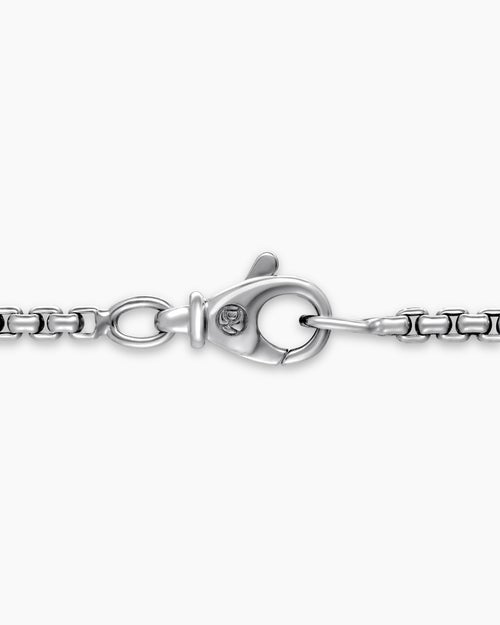 Mens Box Chain Necklace in 18K White Gold, 2.7mm
