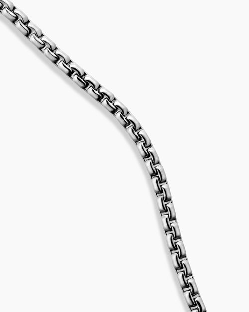 Mens Box Chain Necklace in Platinum, 2.7mm