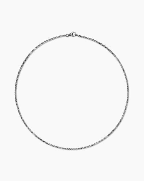 Mens Box Chain Necklace in Platinum, 2.7mm