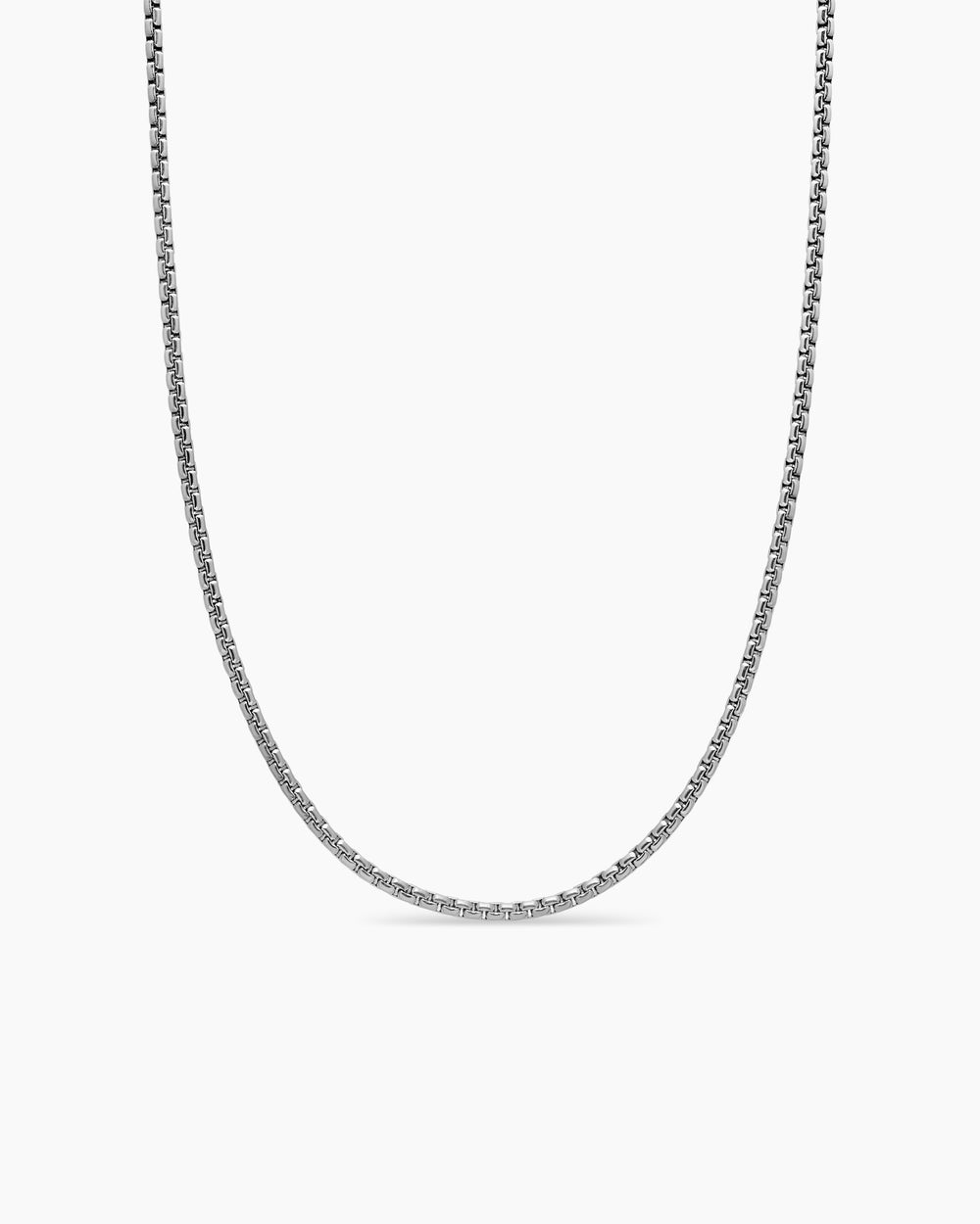 Collier Box Chain en platine, 2,7 mm pour hommes
