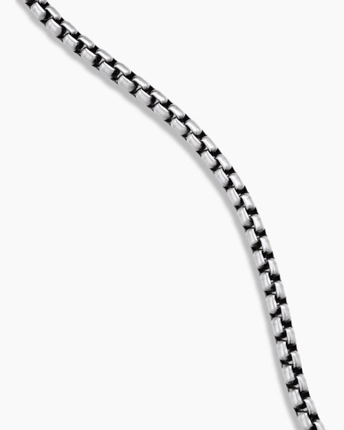 Mens Box Chain Necklace in Sterling Silver, 2.7mm