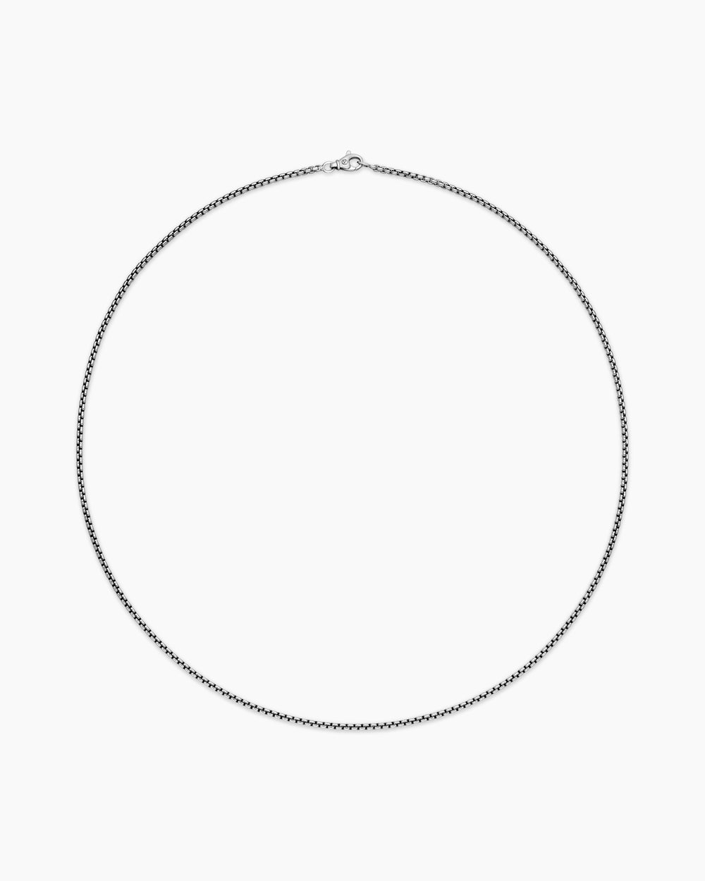 Mens Box Chain Necklace in Sterling Silver, 2.7mm
