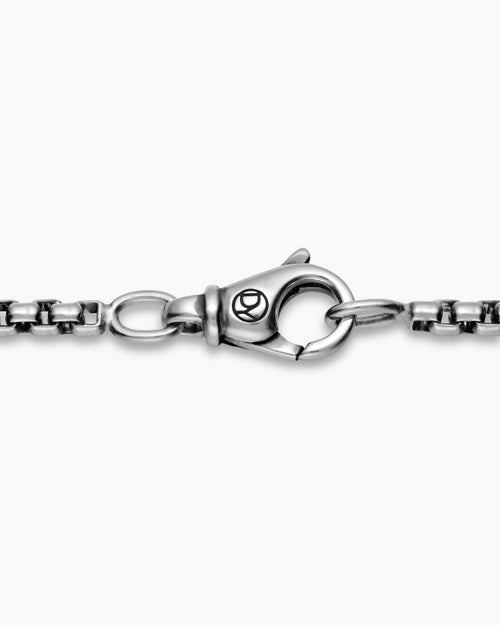 Mens Box Chain Necklace in Sterling Silver, 2.7mm