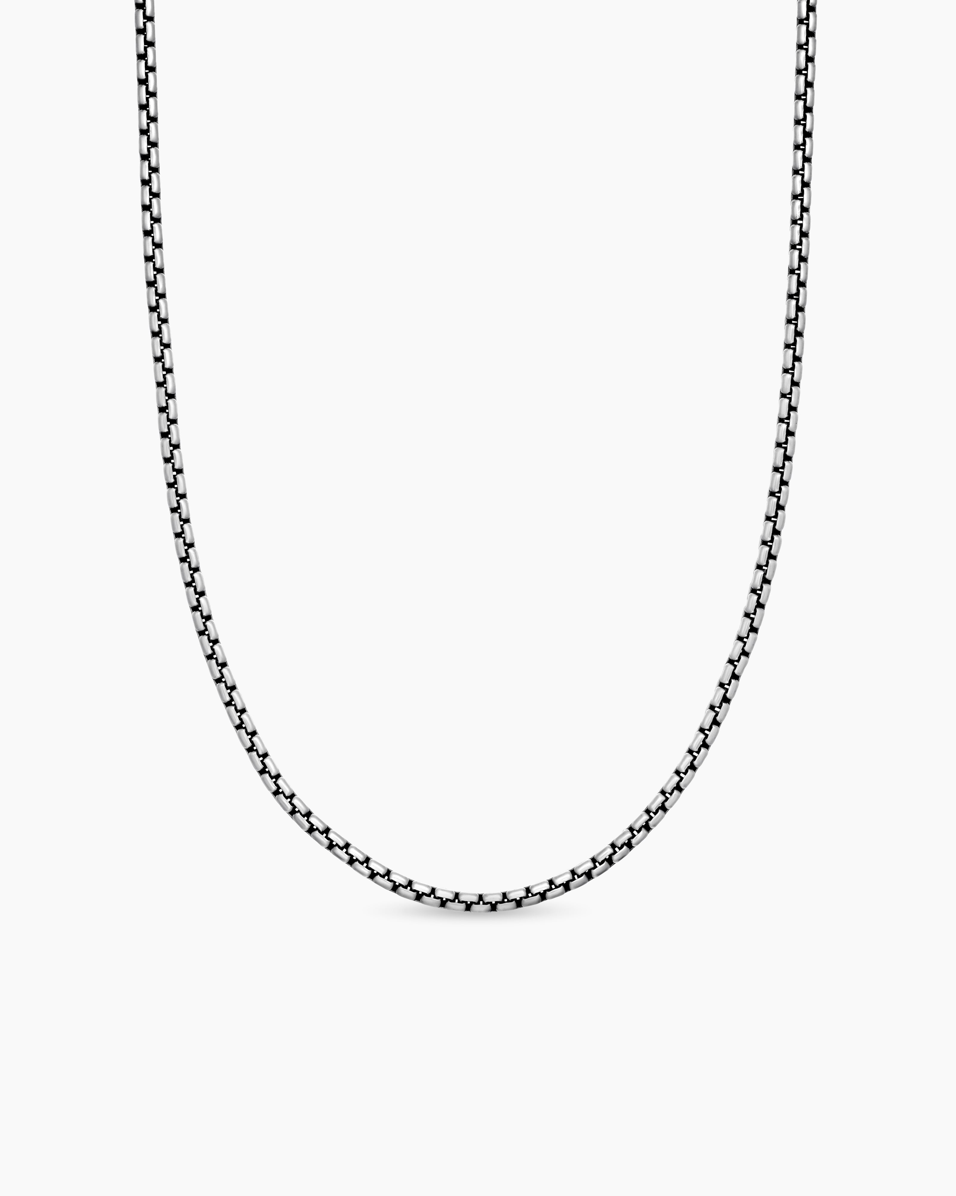 Collier Box Chain en argent massif, 2,7 mm homme 