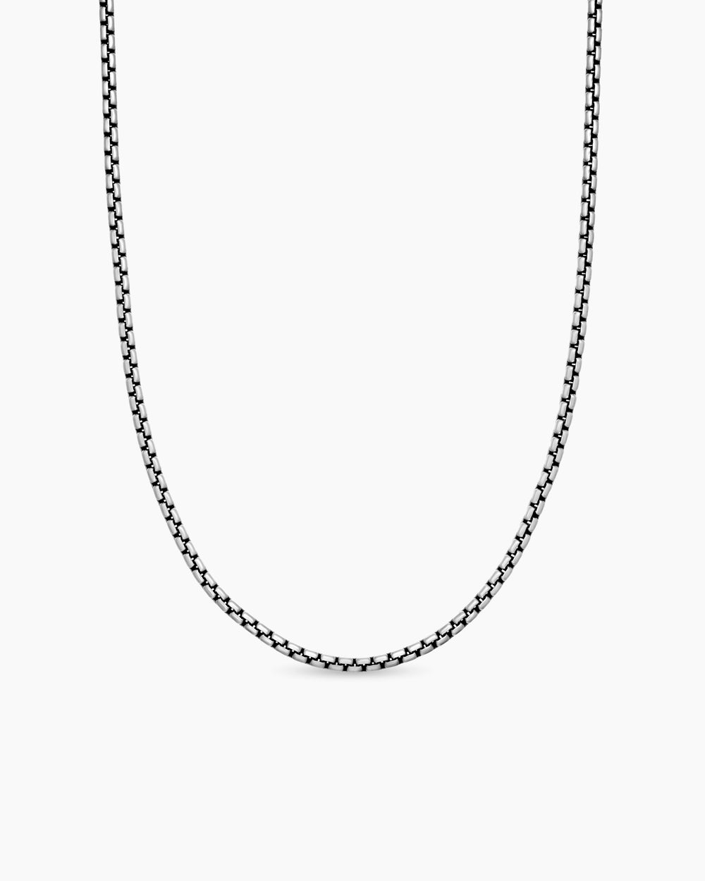 Mens Box Chain Necklace in Sterling Silver, 2.7mm