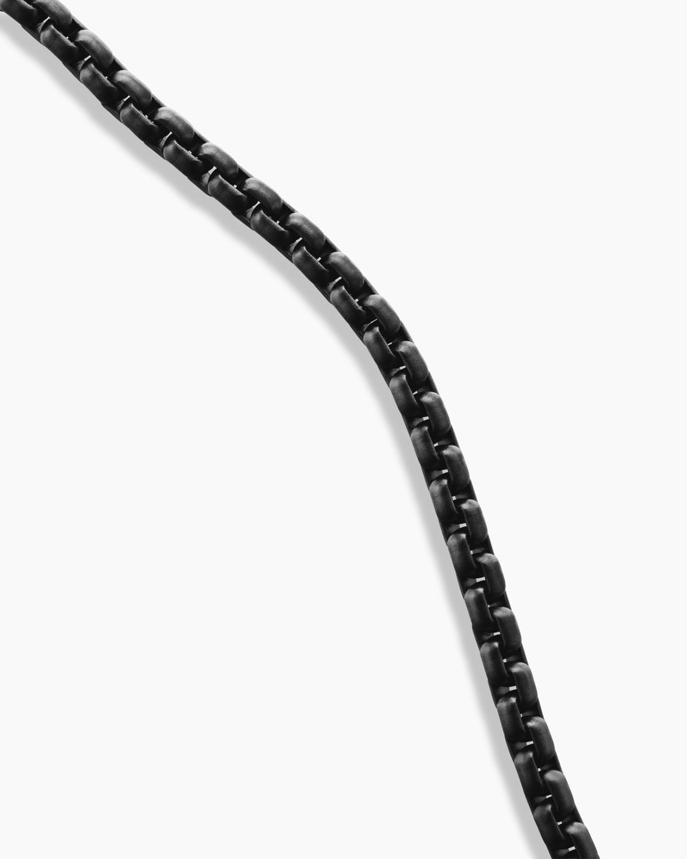Mens Box Chain Necklace in Darkened Stainless Steel, 2.7mm