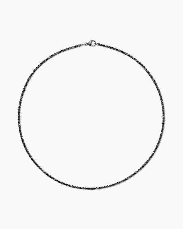 Collier Box Chain en acier inoxydable noirci, 2,7 mm
