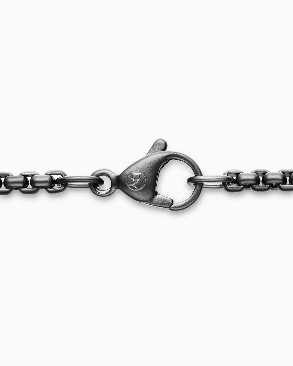 Mens Box Chain Necklace in Darkened Stainless Steel, 2.7mm