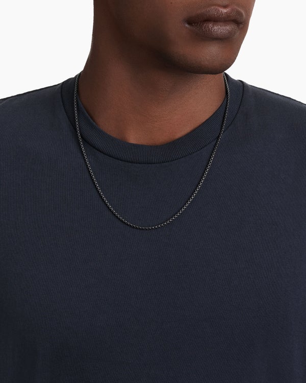 Collier Box Chain en acier inoxydable noirci, 2,7 mm