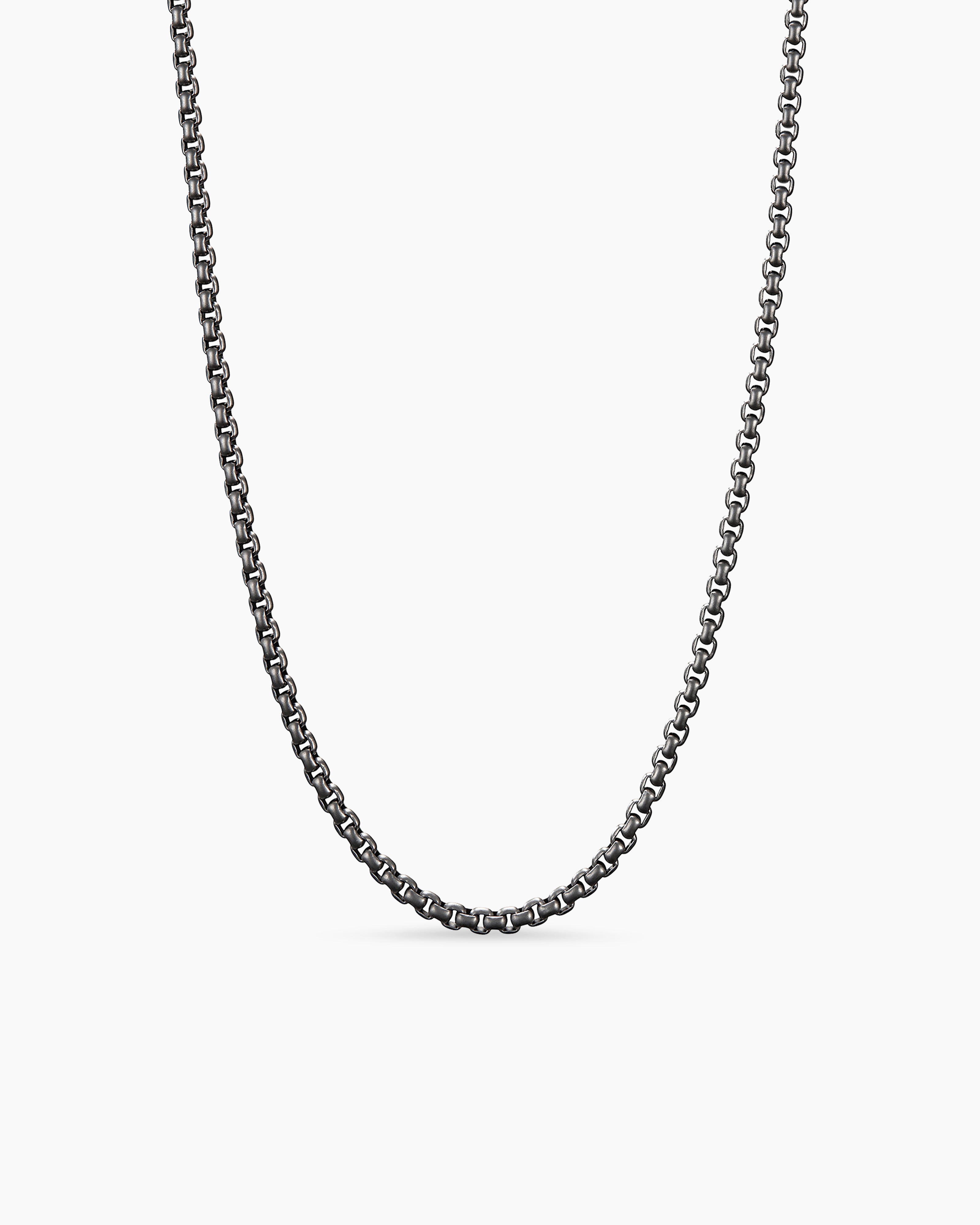 David Yurman Men's Darkened Steel Small Box Chain Necklace 22