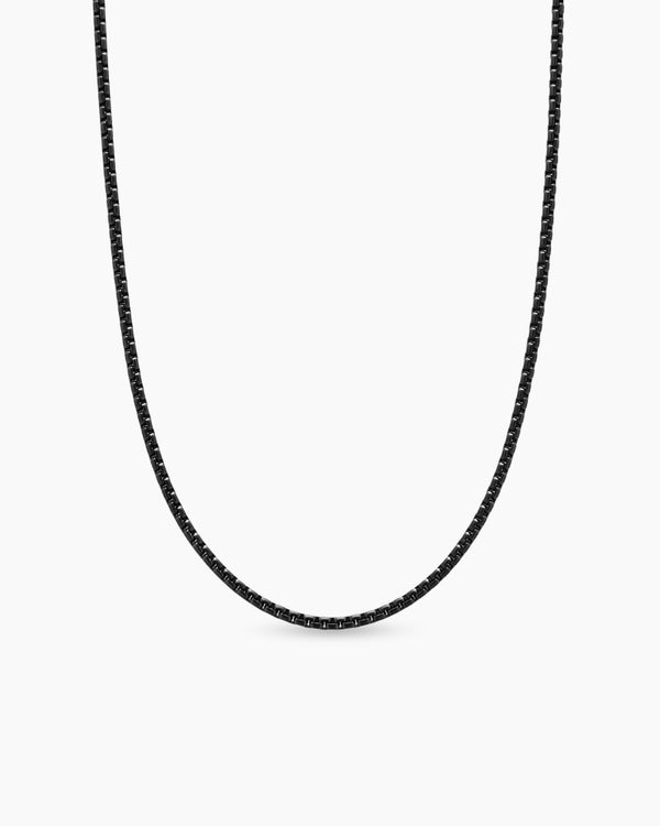 Collier Box Chain en acier inoxydable noirci, 2,7 mm