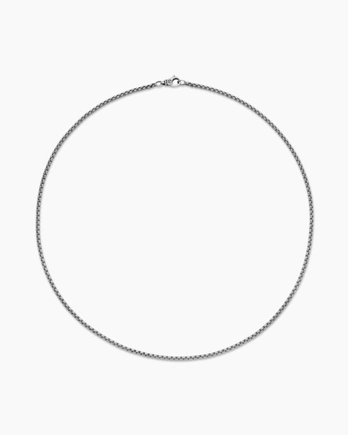 Mens Box Chain Necklace in Grey Titanium, 2.7mm