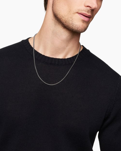 Mens Box Chain Necklace in Grey Titanium, 2.7mm