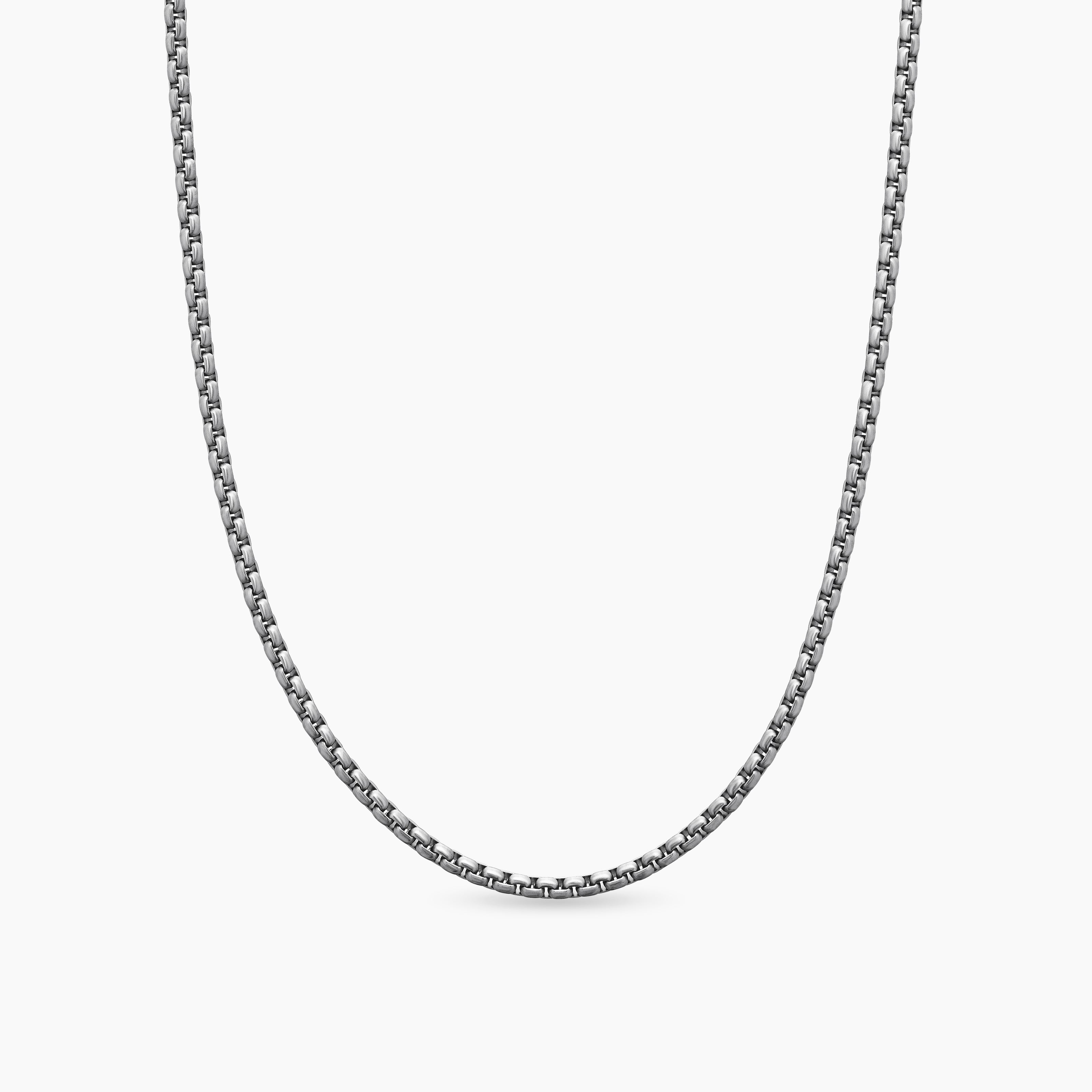 Mens Box Chain Necklace in Grey Titanium, 2.7mm