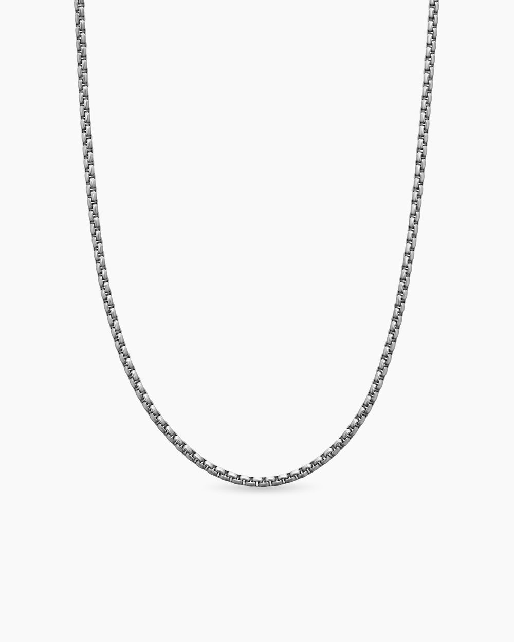 Mens Box Chain Necklace in Grey Titanium, 2.7mm