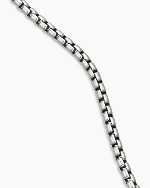 Mens Box Chain Necklace in Sterling Silver, 5.2mm
