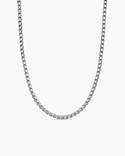 Mens Box Chain Necklace in Sterling Silver, 5.2mm