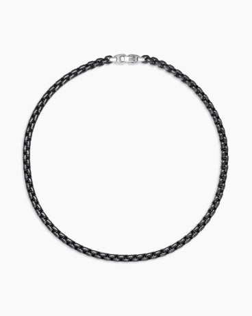 Box Chain Necklace with Stainless Steel and Sterling Silver, 7.3mm