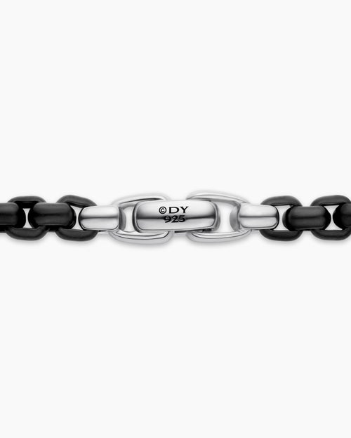 Mens Box Chain Necklace in Stainless Steel and Sterling Silver, 7.3mm
