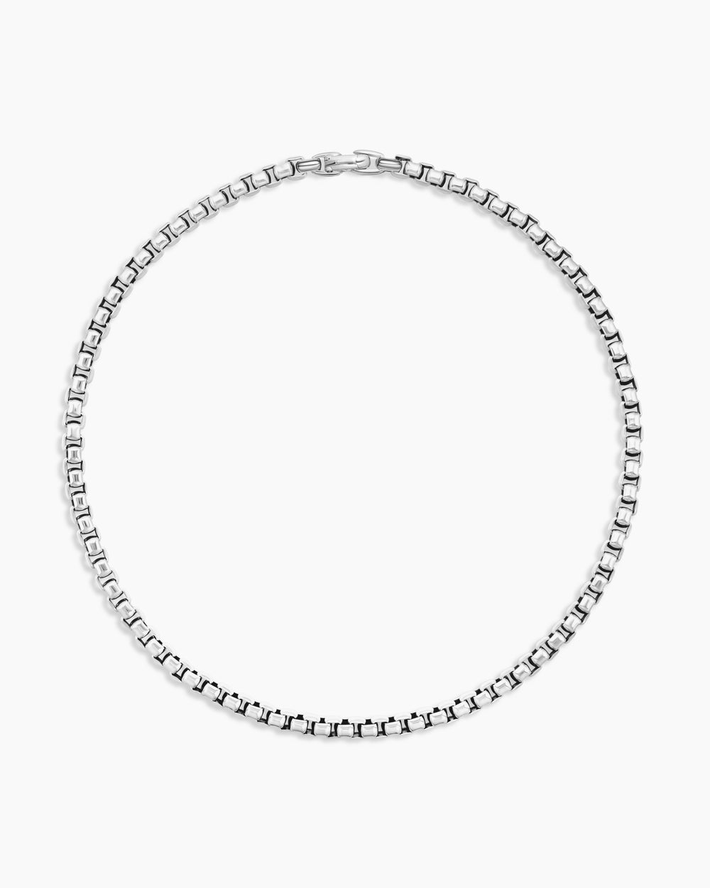 Mens Box Chain Necklace in Sterling Silver, 7.3mm