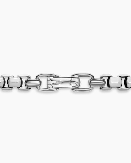 Mens Box Chain Necklace in Sterling Silver, 7.3mm