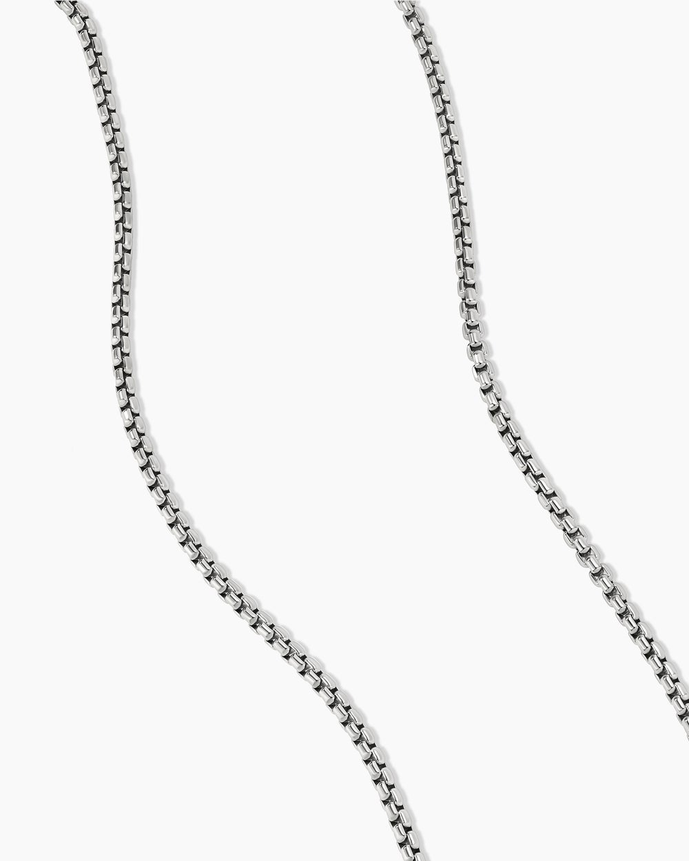 Womens Box Chain Necklace in 18ct White Gold, 1.7mm