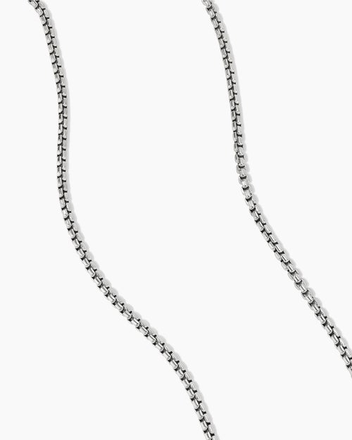 Womens Box Chain Necklace in 18K White Gold, 1.7mm