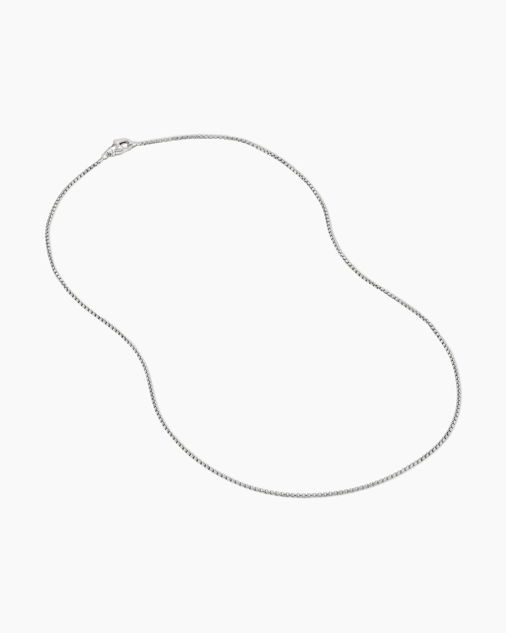 Womens Box Chain Necklace in 18ct White Gold, 1.7mm