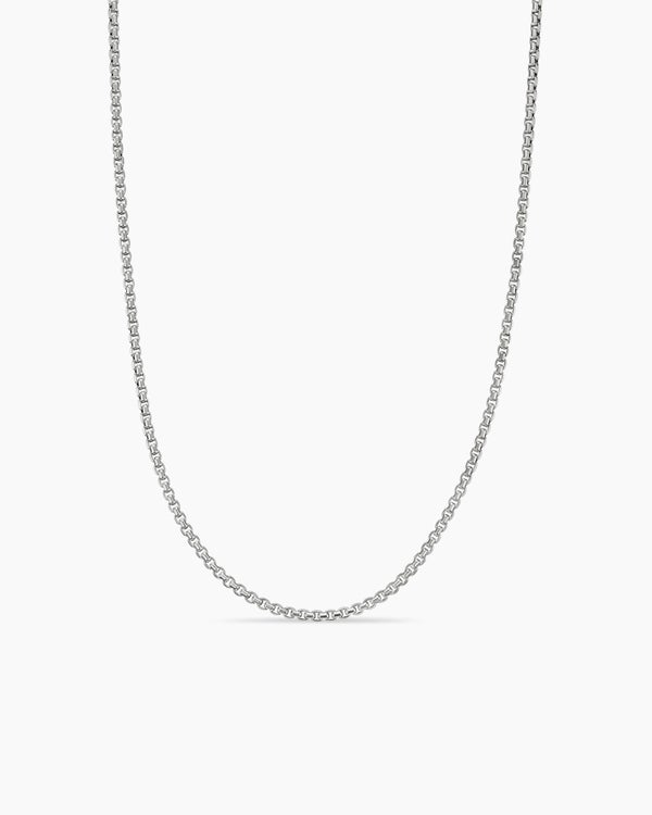 Box Chain Necklace in 18K White Gold, 1.7mm