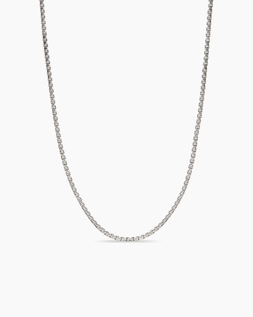 Box Chain Necklace in Sterling Silver with 14K Yellow Gold Accent, 1.7mm