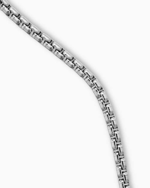 Mens Box Chain Necklace in 18K White Gold, 1.7mm