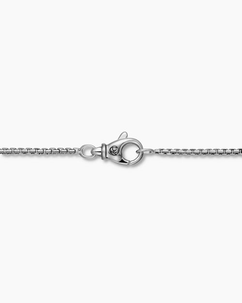Mens Box Chain Necklace in 18K White Gold, 1.7mm