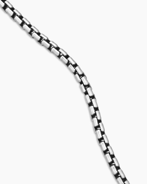 Mens Box Chain Necklace in Sterling Silver, 1.7mm