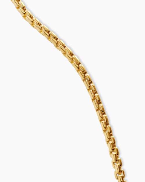 Womens Box Chain Necklace in 18K Yellow Gold, 1mm