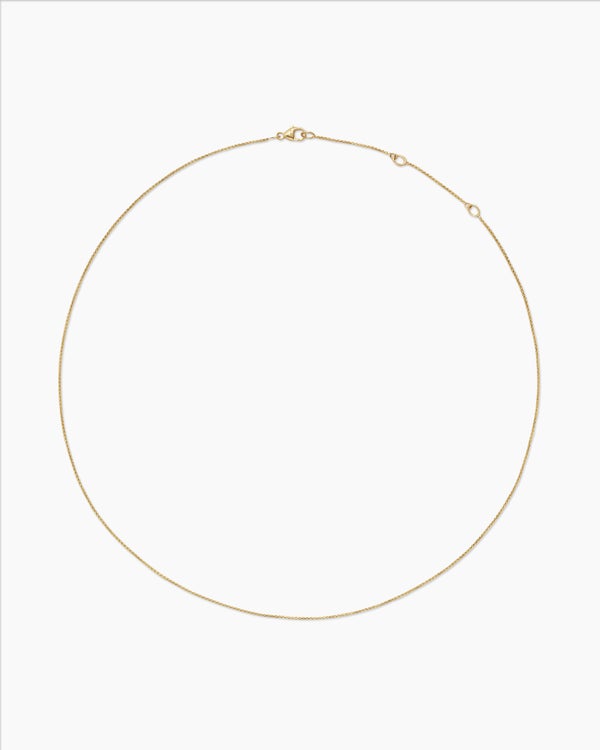 Box Chain Necklace in 18K Yellow Gold, 1mm