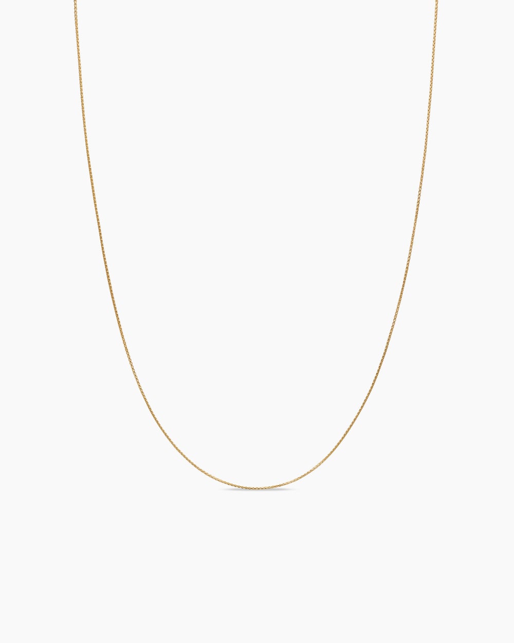 Womens Box Chain Necklace in 18ct Yellow Gold, 1mm