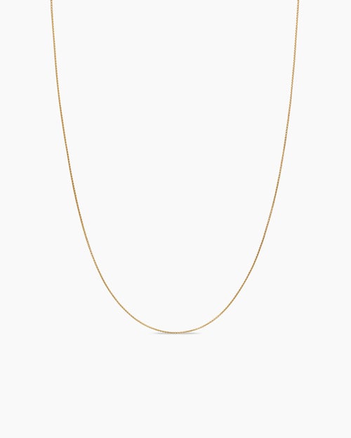 Womens Box Chain Necklace in 18ct Yellow Gold, 1mm