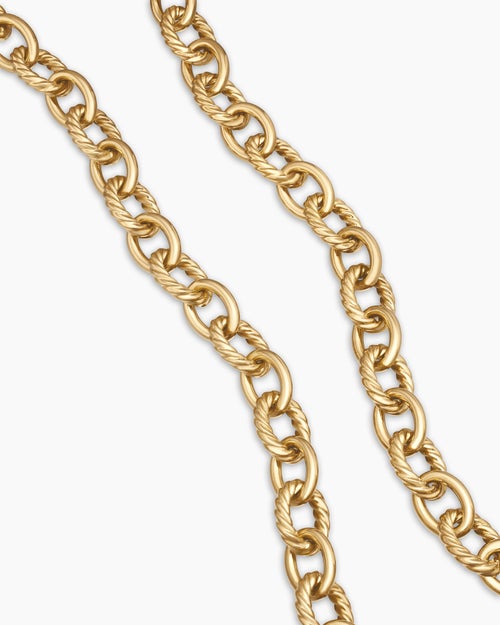 Womens Oval Link Chain Necklace in 18K Yellow Gold, 16mm