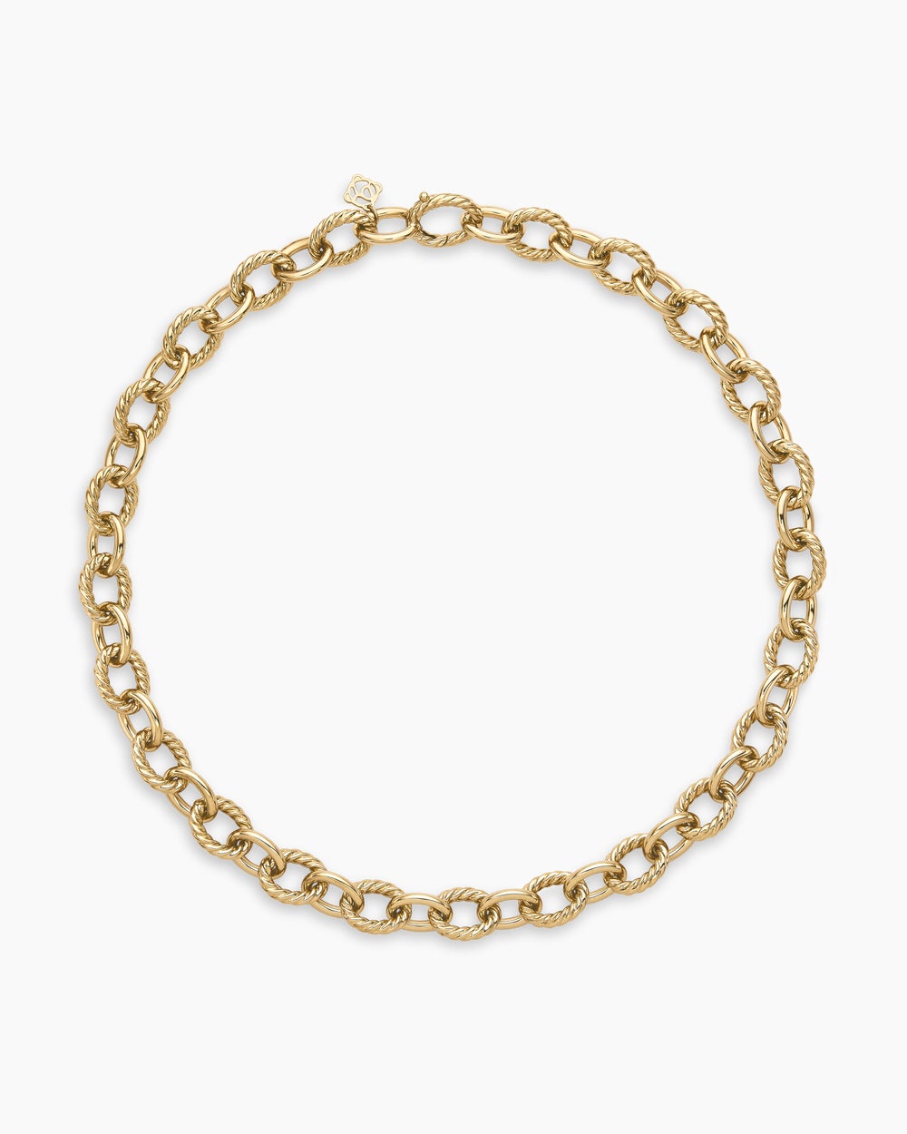 Collier à chaîne Oval Link en or jaune 18 carats, 16 mm pour femmes