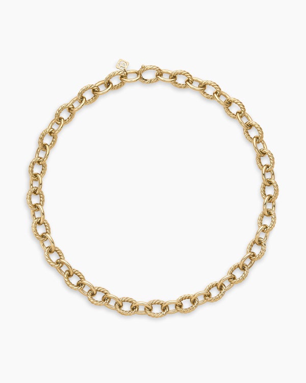 Oval Link Chain Necklace in 18K Yellow Gold, 16mm