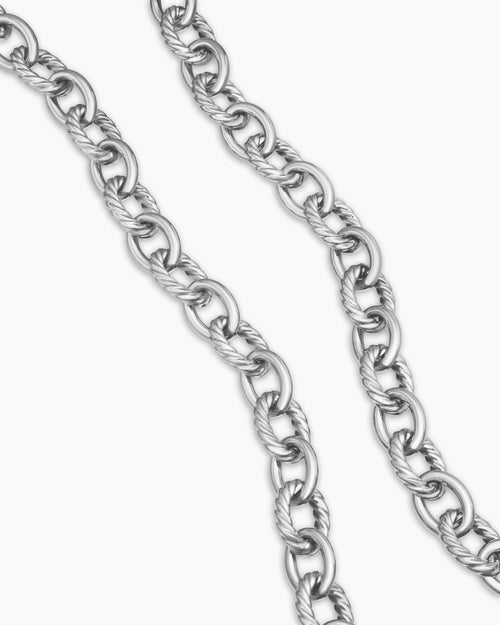 Womens Oval Link Chain Necklace in Sterling Silver, 16mm