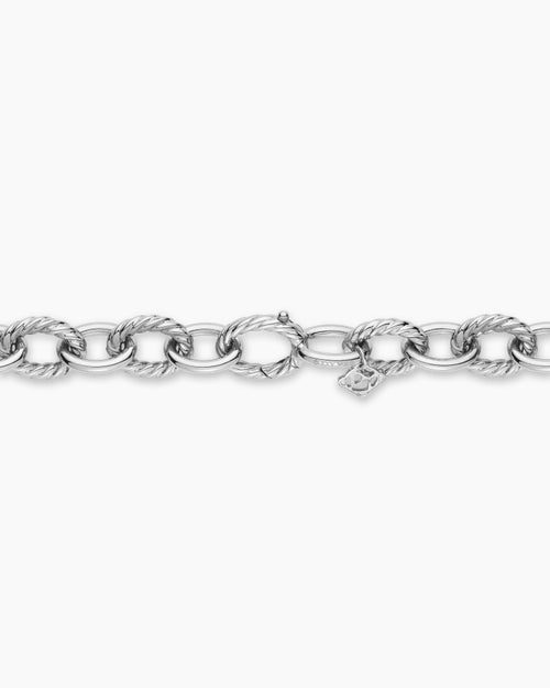 Womens Oval Link Chain Necklace in Sterling Silver, 16mm