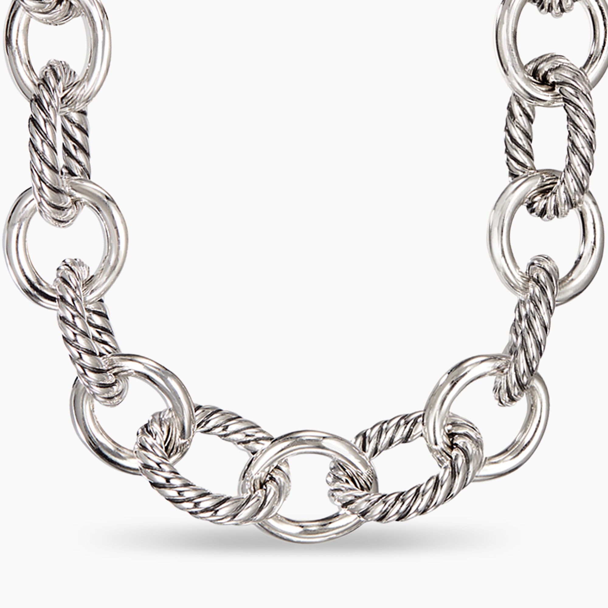Oval Link Chain Necklace in Sterling Silver, 16mm