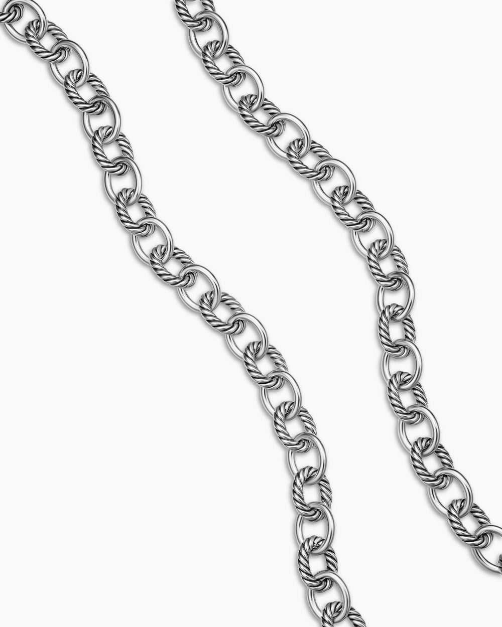 Womens Oval Link Chain Necklace in Sterling Silver, 10mm
