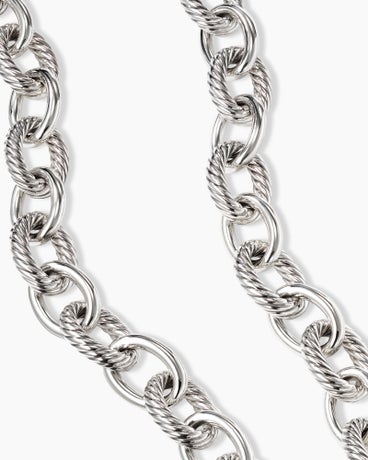 Oval Link Chain Necklace in Sterling Silver, 10mm